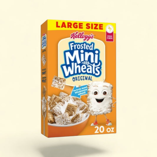 Kellogg's Frosted Mini-Wheats Cereal, Regular Size, 20 oz — authentic US product shipped worldwide by Treatspree