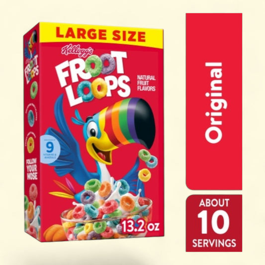 Kellogg's Froot Loops, Large Size Cereal, 13.2 oz