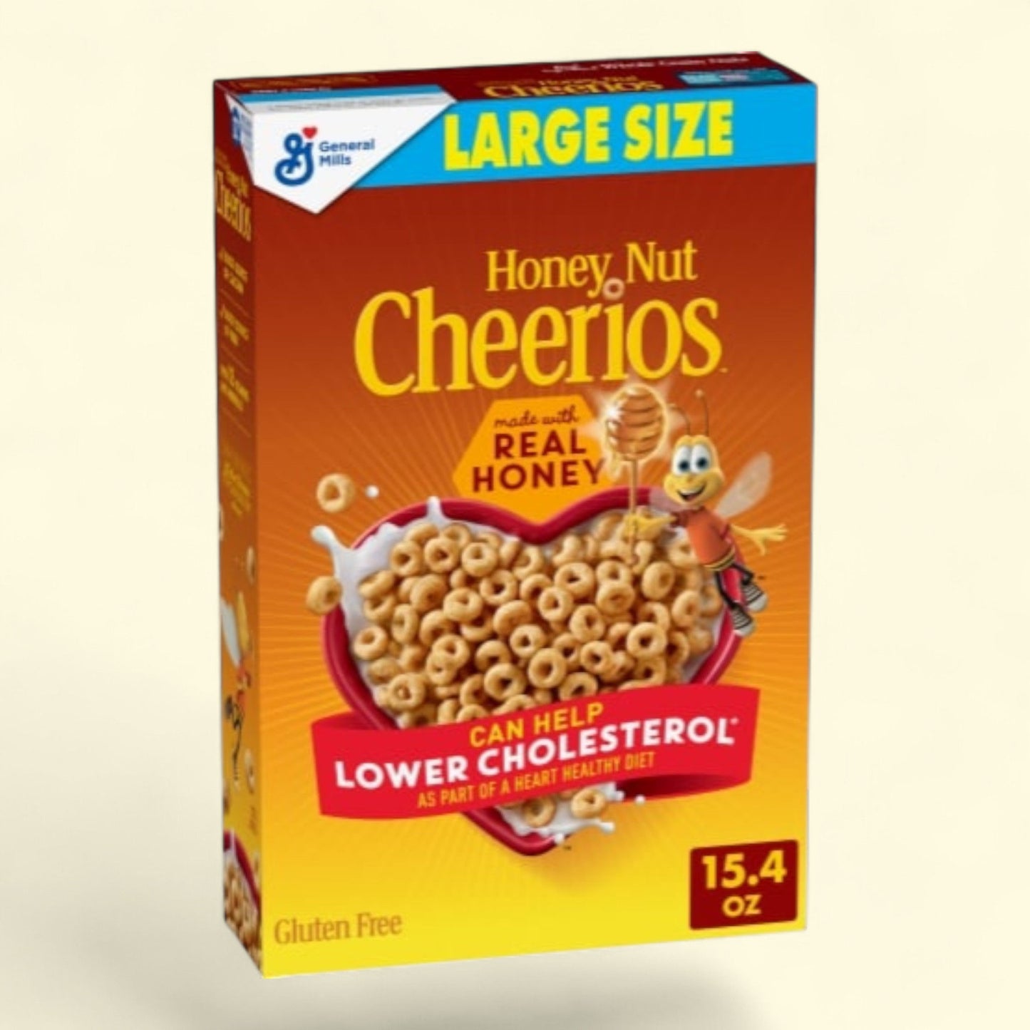 Honey Nut Cheerios, Large Size Cereal, 15.4 oz