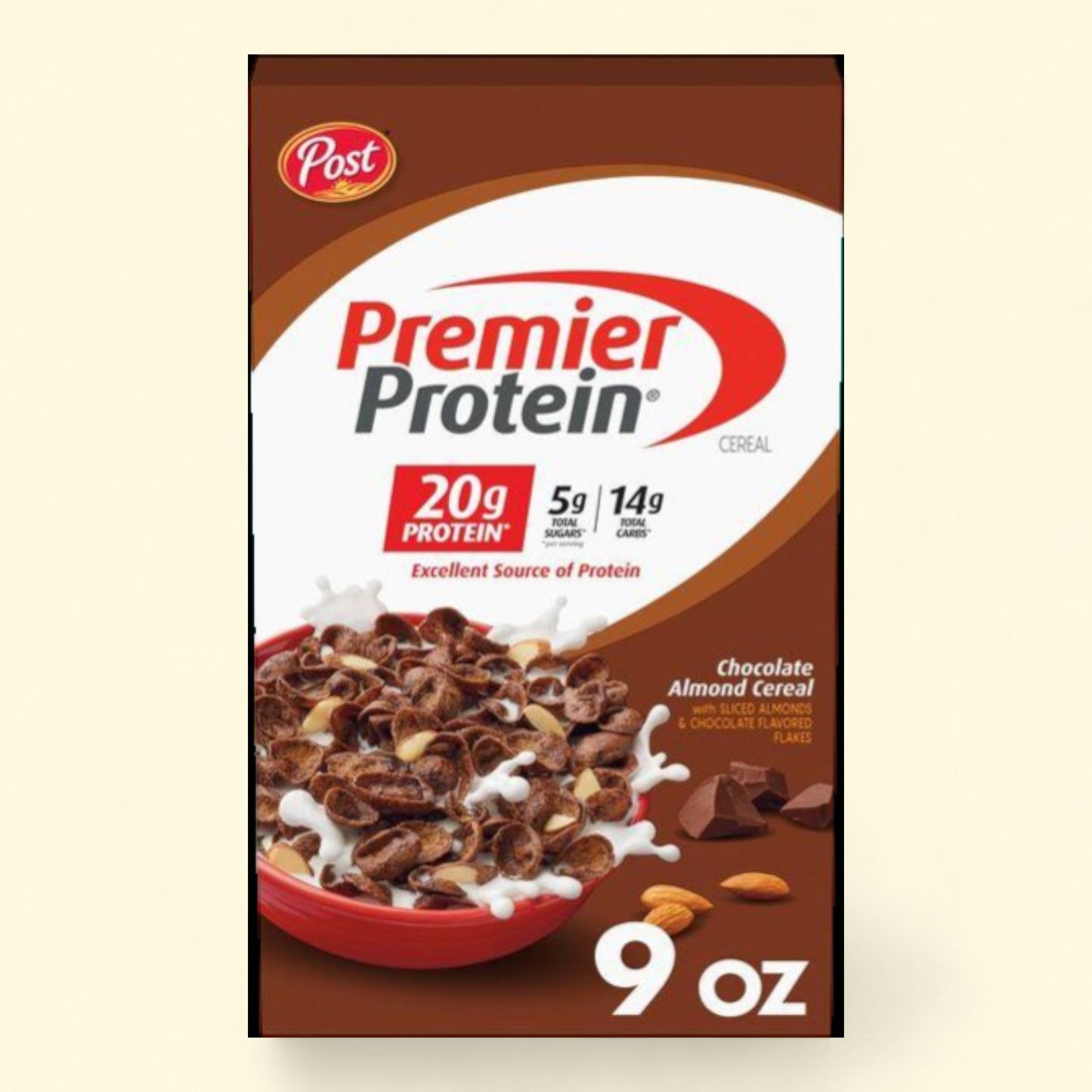 Premier Protein Chocolate Almond Cold Cereal, 9 oz