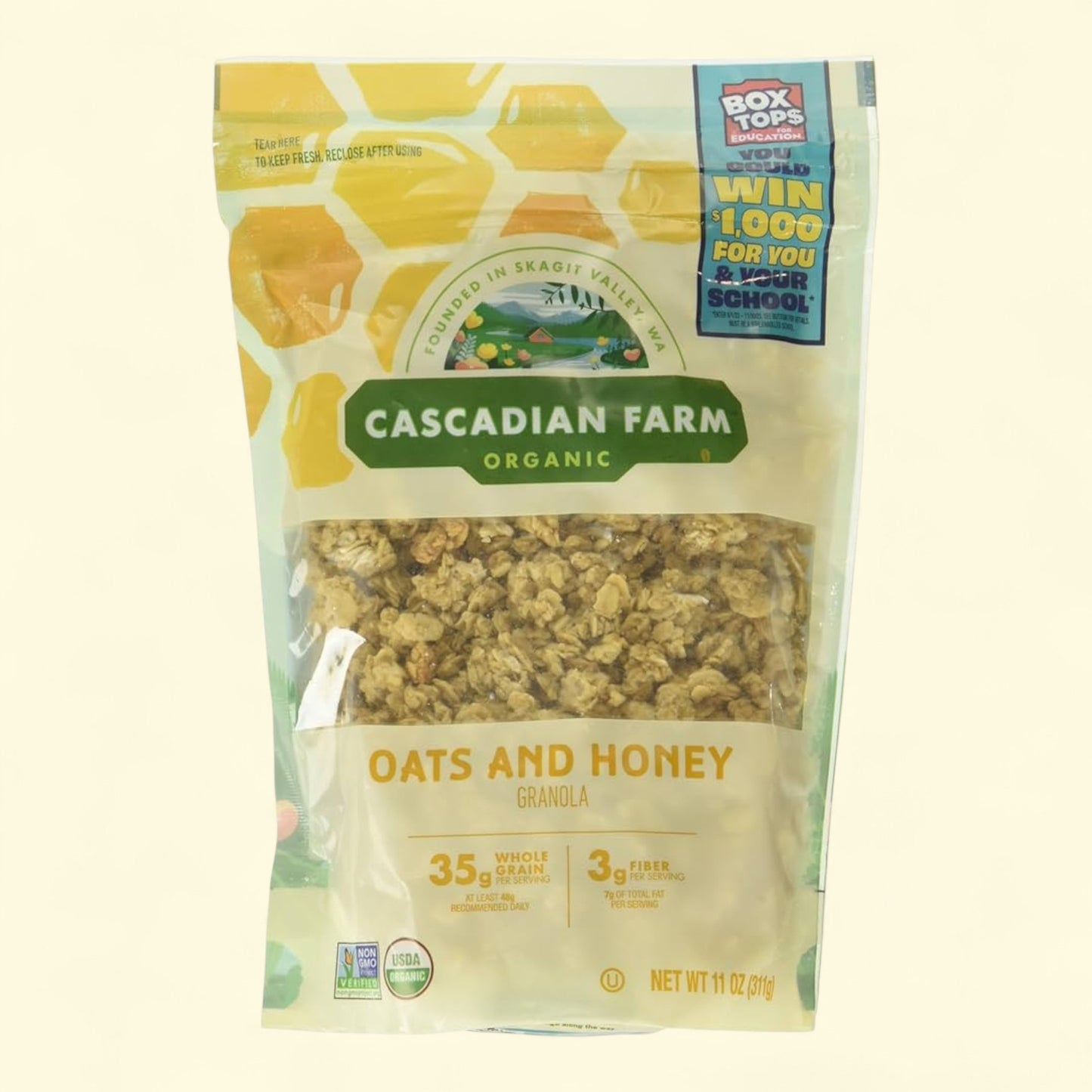Cascadian Farm Organic Granola, Oats and Honey Cereal, 11 oz