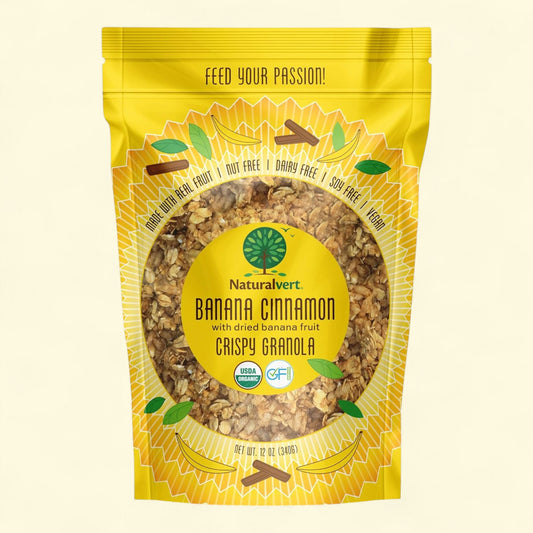 Naturalvert Organic Granola, Banana Cinnamon Vegan 12 oz