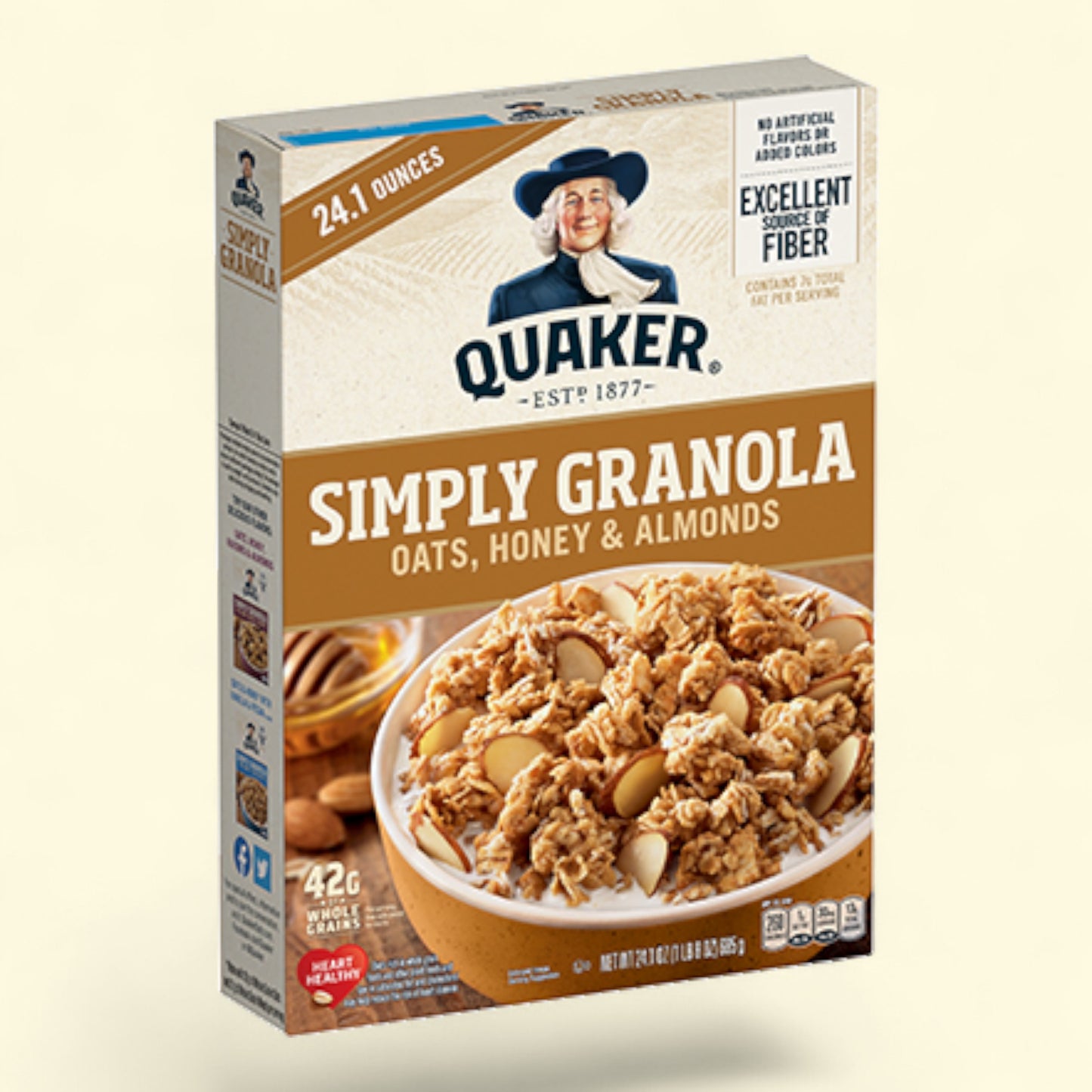 Quaker Simply Granola, Oats, Honey & Almonds, 24.1 oz
