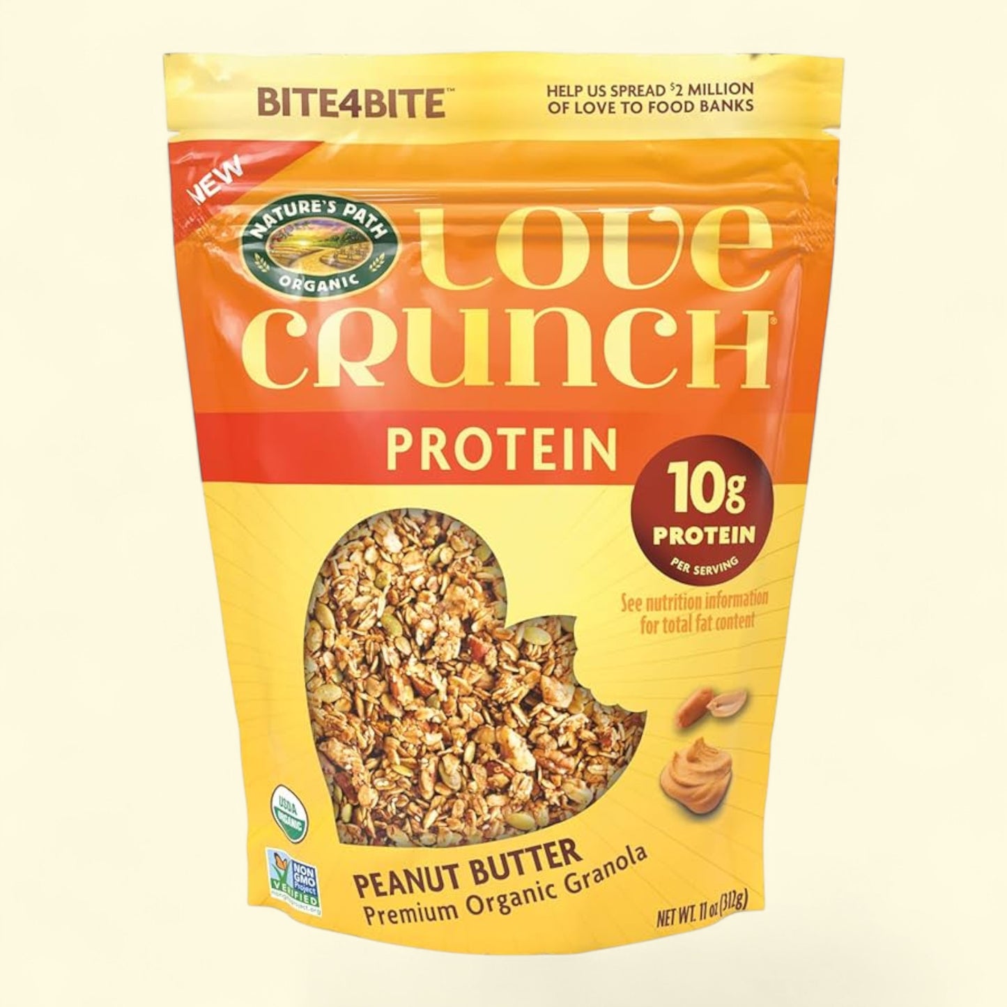 Love Crunch Organic Protein Granola, Peanut Butter, 11 oz