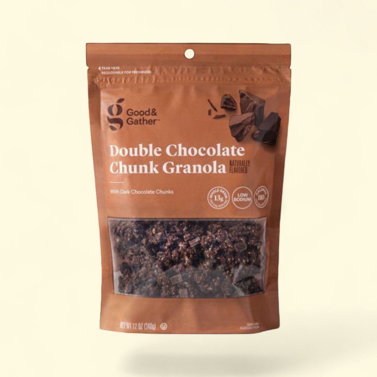 Good & Gather, Double Chocolate Chunk Granola, 12oz — authentic US product shipped worldwide by Treatspree