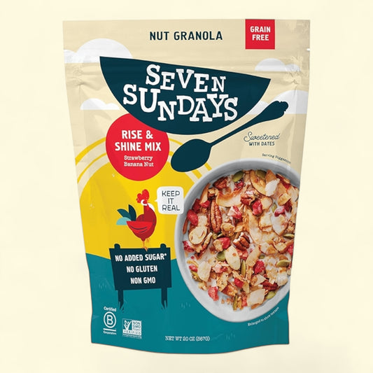 Seven Sundays Rise and Shine Strawberry Banana Nut Granola, 8oz
