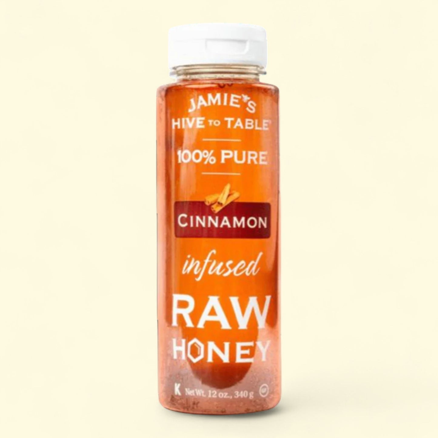 Jamie's Hive to Table Cinnamon Infused Raw Honey, 12 oz