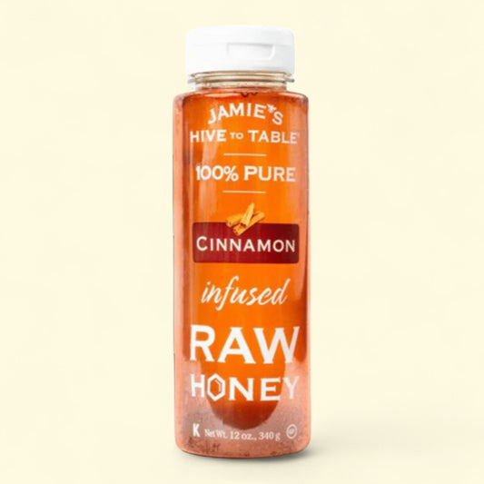Jamie's Hive to Table Cinnamon Infused Raw Honey, 12 oz