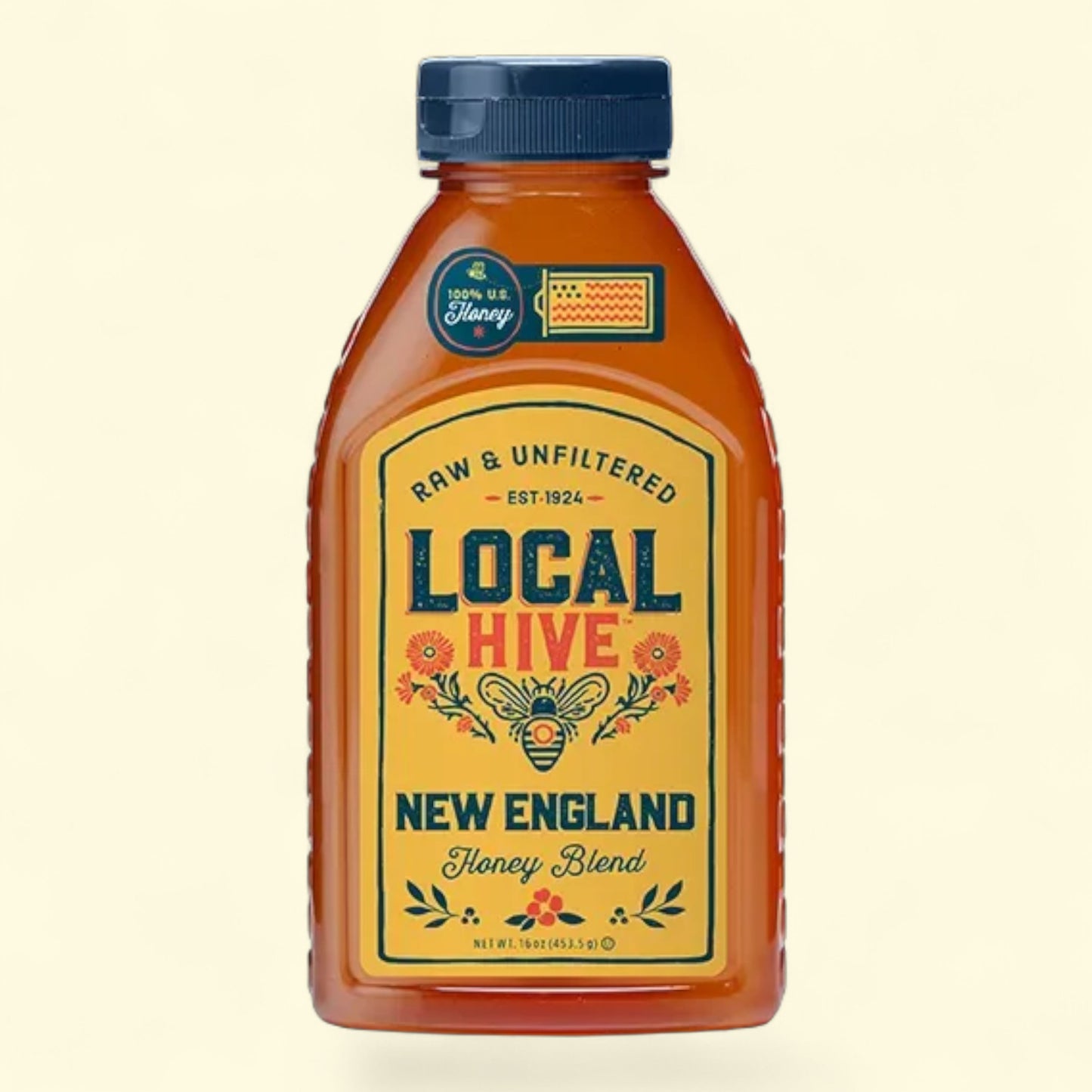 Local Hive, Raw & Unfiltered Honey Blend, 16 oz Bottle