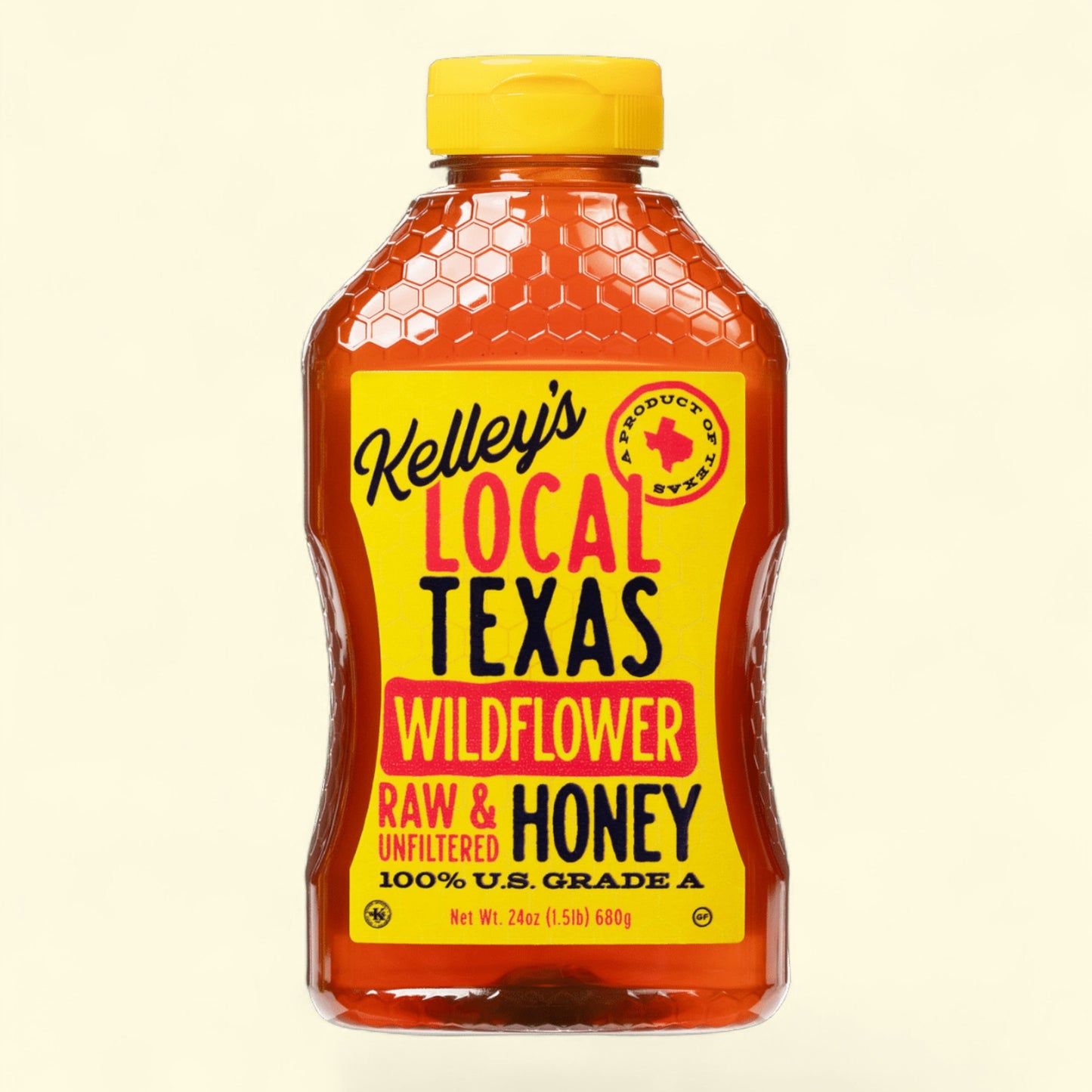 Kelley's Honey, Local Texas Wildflower Honey, 24 oz