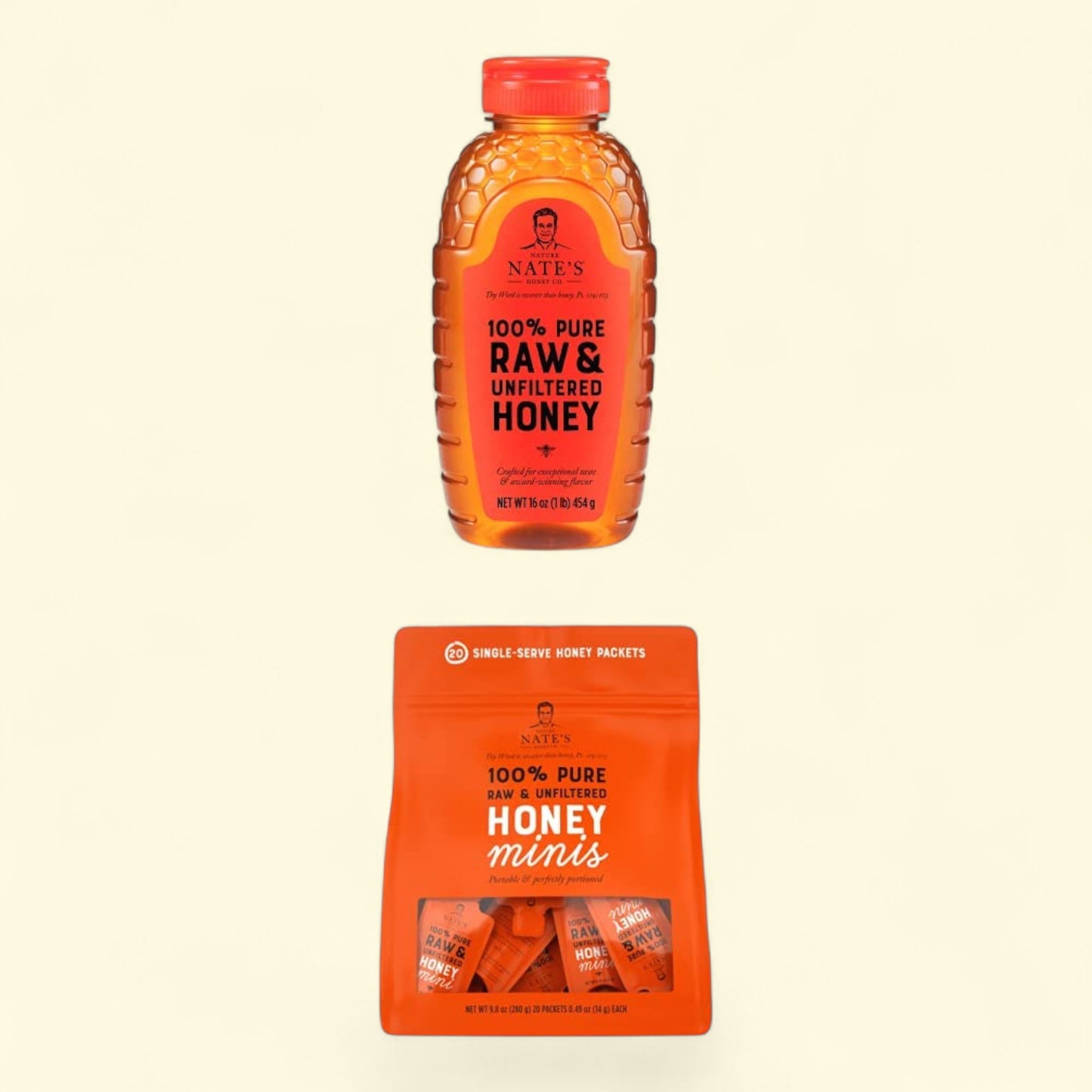 Nature Nate's Hot Honey 16oz, Nature Nate's Hot Honey Mini's