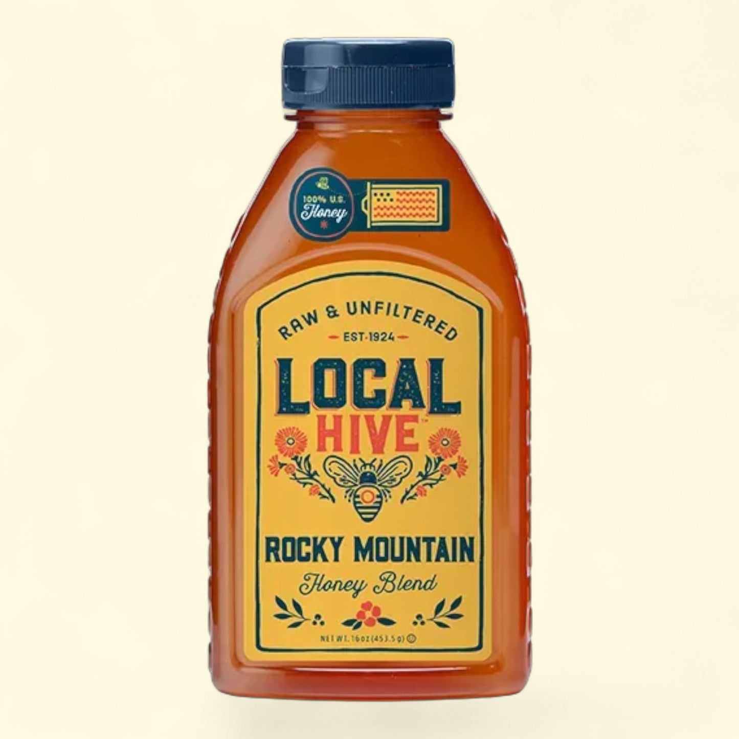 Local Hive, 100% U.S. Rocky Mountain Honey Blend, 16 oz Bottle