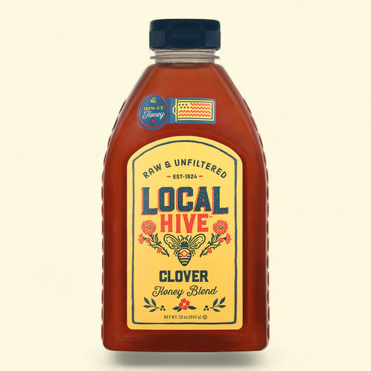 Local Hive, Clover Raw & Unfiltered Honey Blend, 32 oz