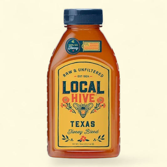 Local Hive Texas Honey, 100% Raw & Unfiltered, 24 oz