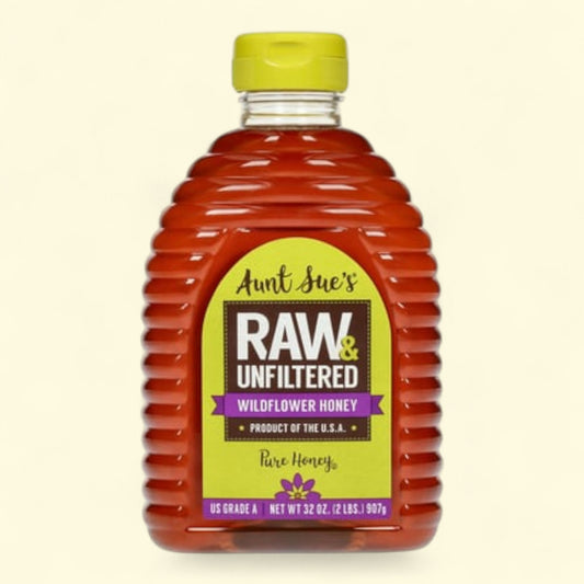 Aunt Sue's Raw & Unfiltered Pure Wildflower Honey, 32oz
