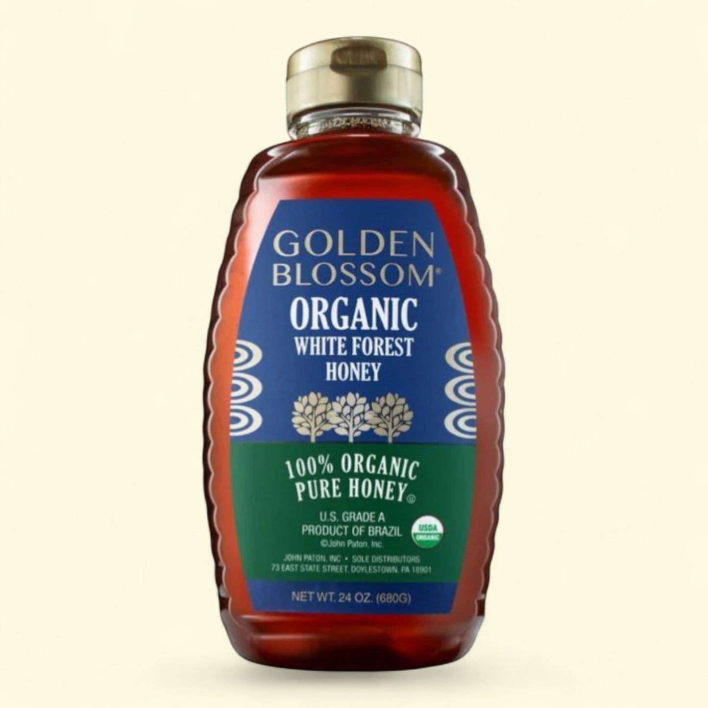 Golden Blossom Organic White Forest Honey, 24 oz