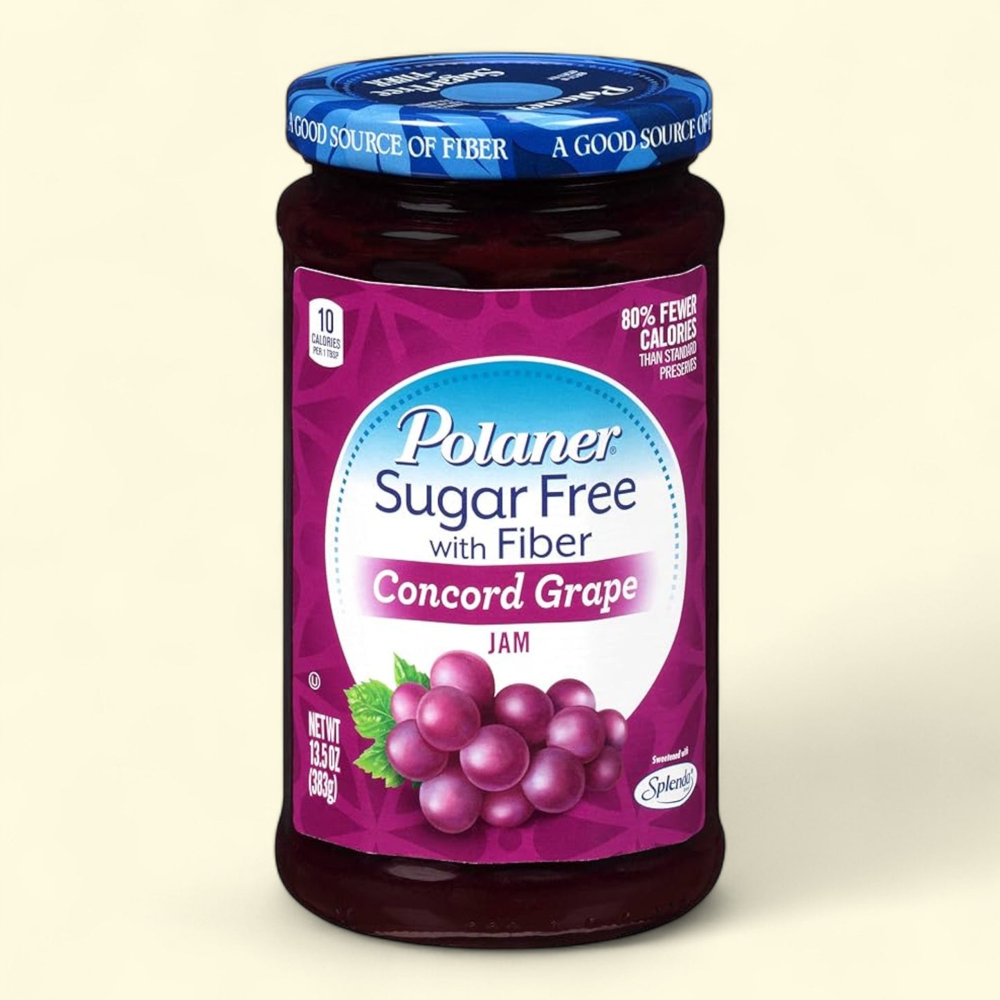 Polaner Concord Grape Jam, Sugar Free with Fiber, Gluten-Free, 13 oz