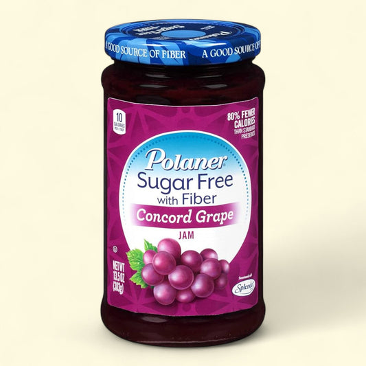 Polaner Concord Grape Jam, Sugar Free with Fiber, Gluten-Free, 13 oz