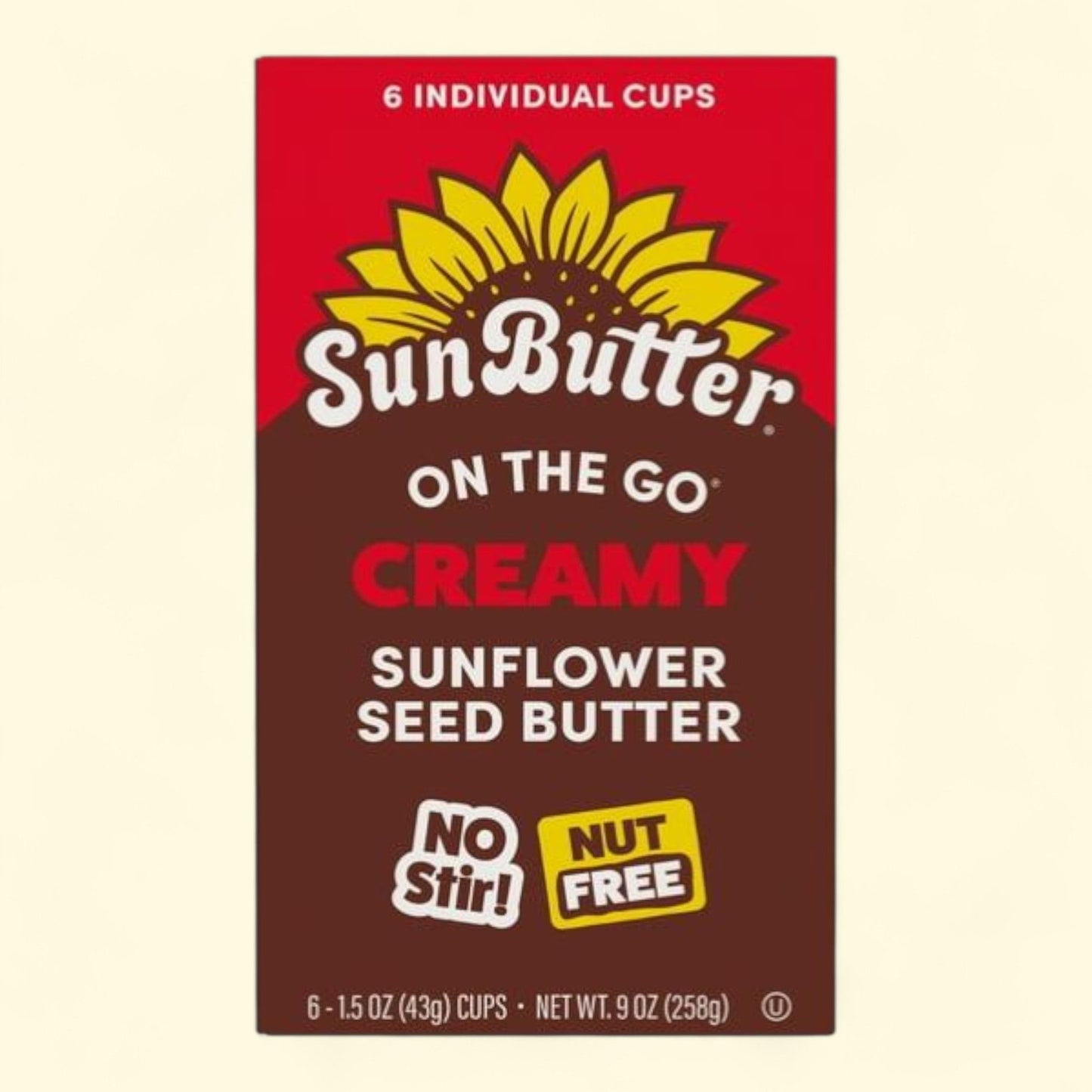 On The Go SunButter, beurre de graines de tournesol, texture crémeuse, 42 g, lot de 6