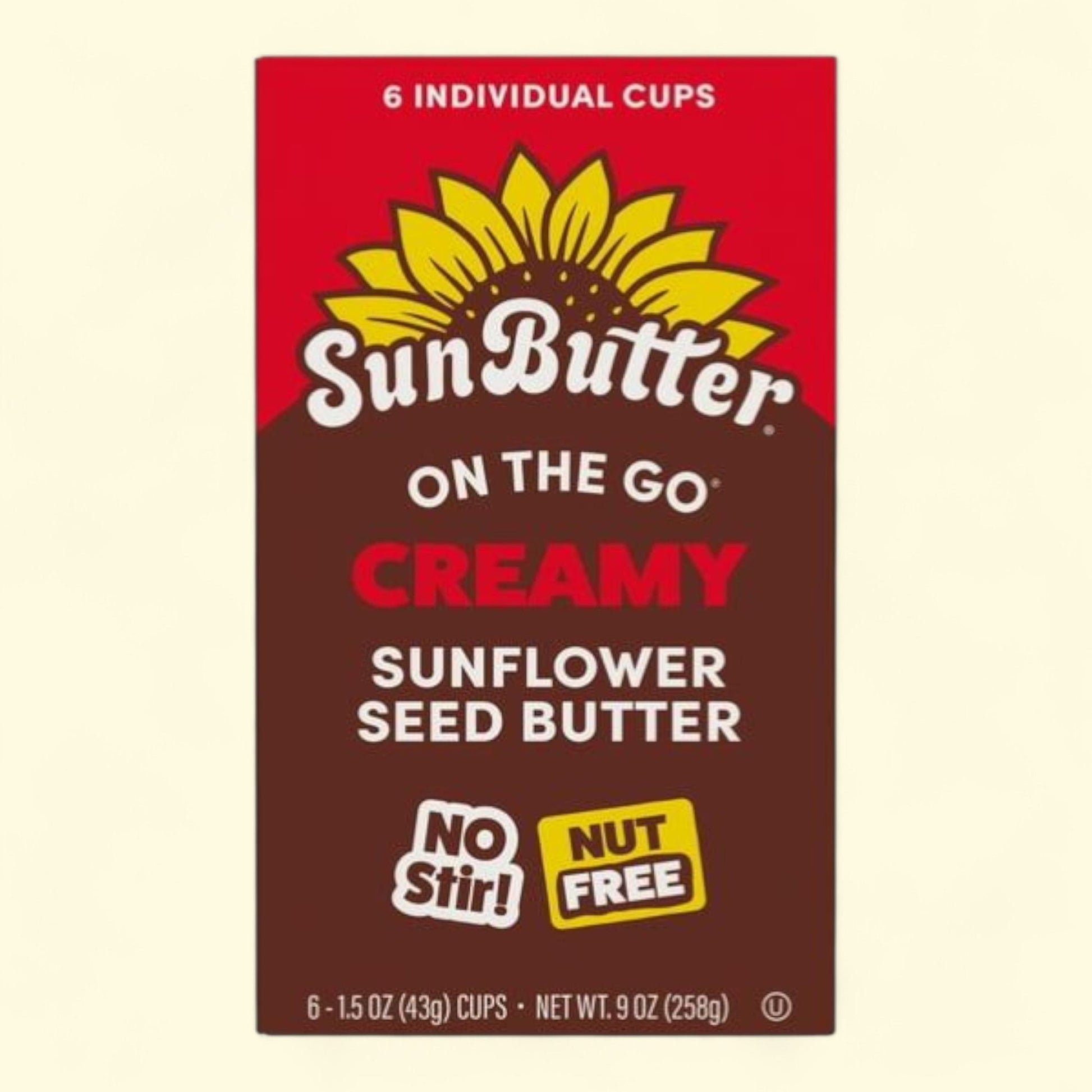 On The Go SunButter, beurre de graines de tournesol, texture crémeuse, 42 g, lot de 6