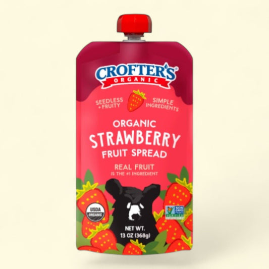 Crofter's Organic Strawberry Fruit Spread, Squeezable Pouch, 13oz