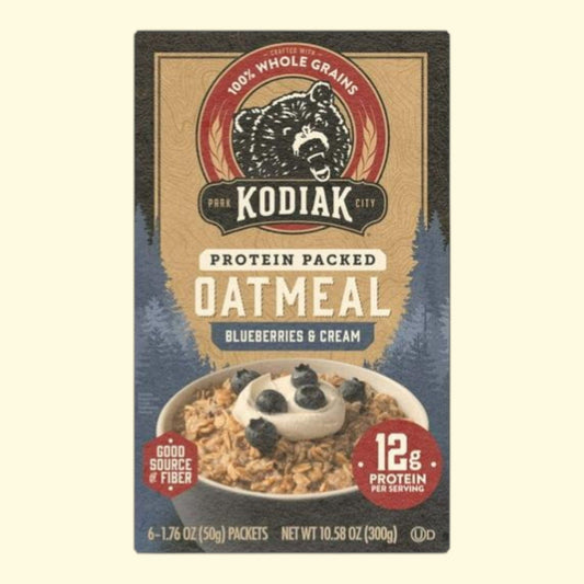 Kodiak Protein-Packed Blueberries and Cream Instant Oatmeal Packets, 1.76 oz (6 Count)