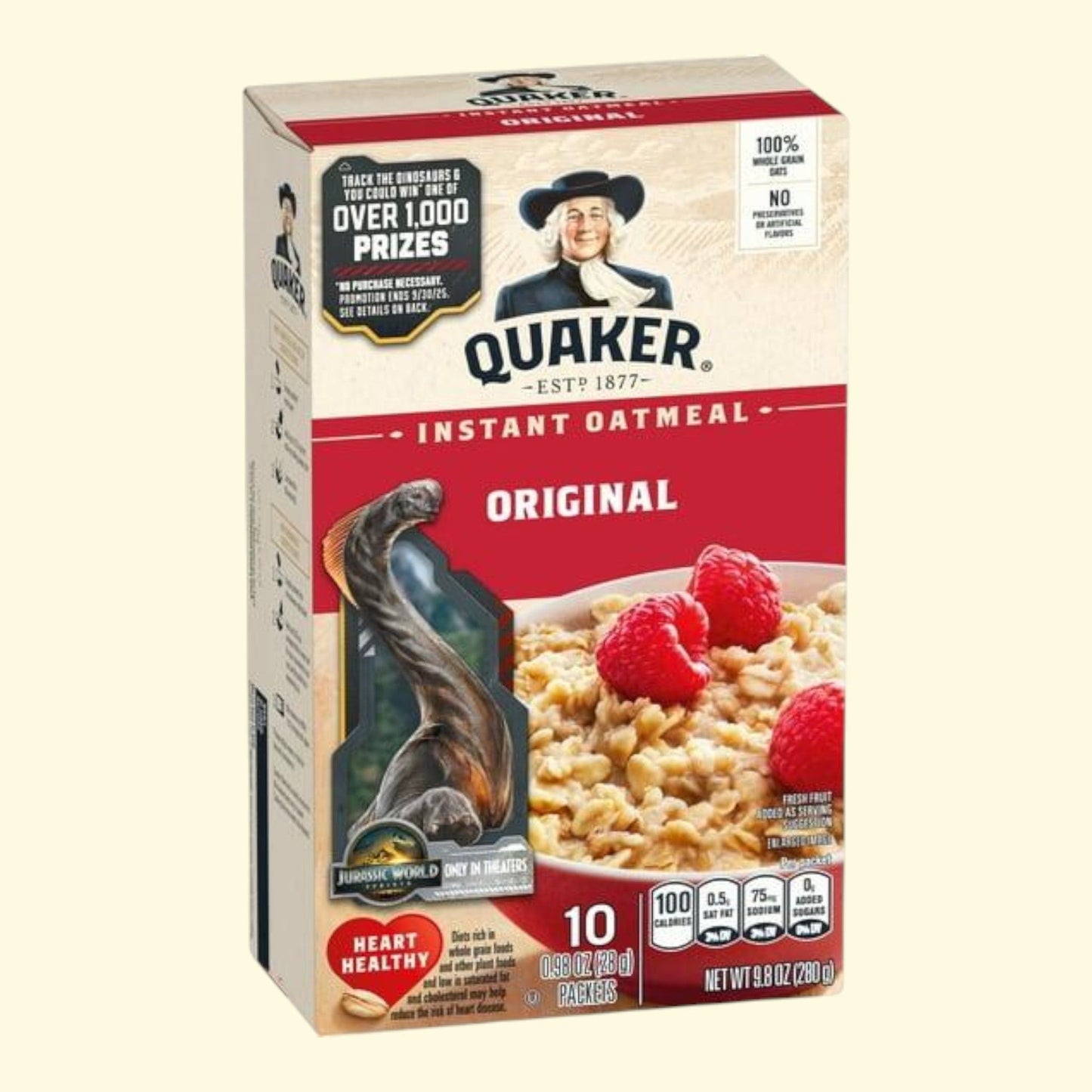 Flocons d'avoine instantanés Quaker, saveur originale, 280 g, paquet de 10 sachets