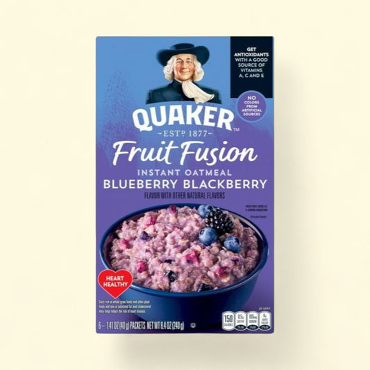 Quaker Instant Oatmeal, Fruit Fusion Blueberry Blackberry, 1.41 oz ... — authentic US product shipped worldwide by Treatspree