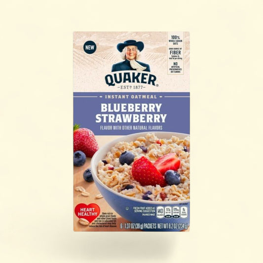 Quaker Instant Oatmeal, Blueberry & Strawberry, 1.37 oz, 6 Packets — authentic US product shipped worldwide by Treatspree