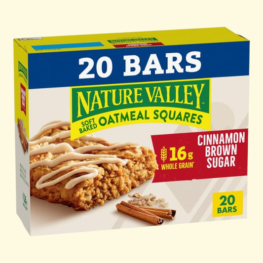 Nature Valley Soft-Baked Oatmeal Squares, Cinnamon Brown Sugar, 24.8 oz, 20 Ct