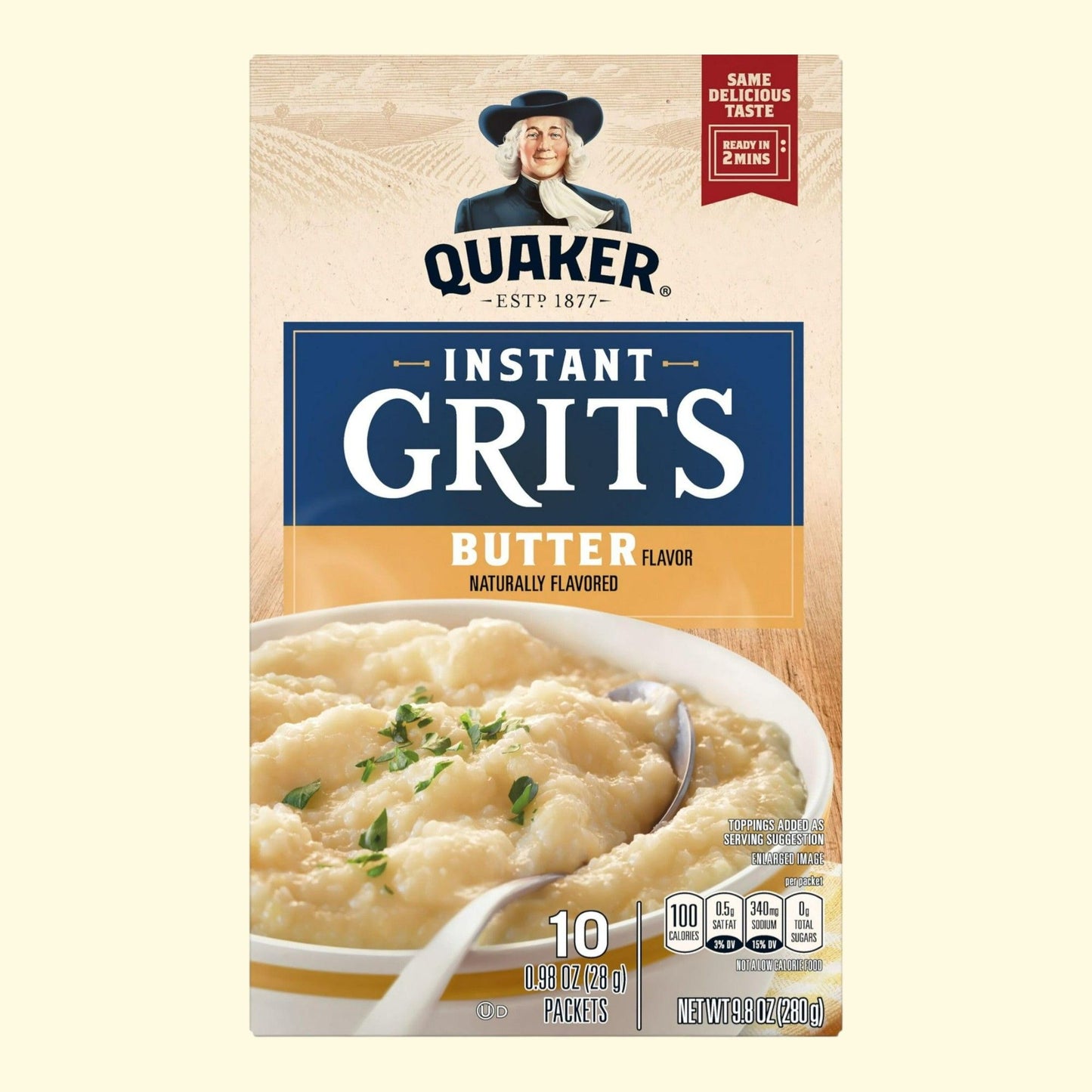 Quaker Instant Grits, Butter, 0.98 oz, 10 Count