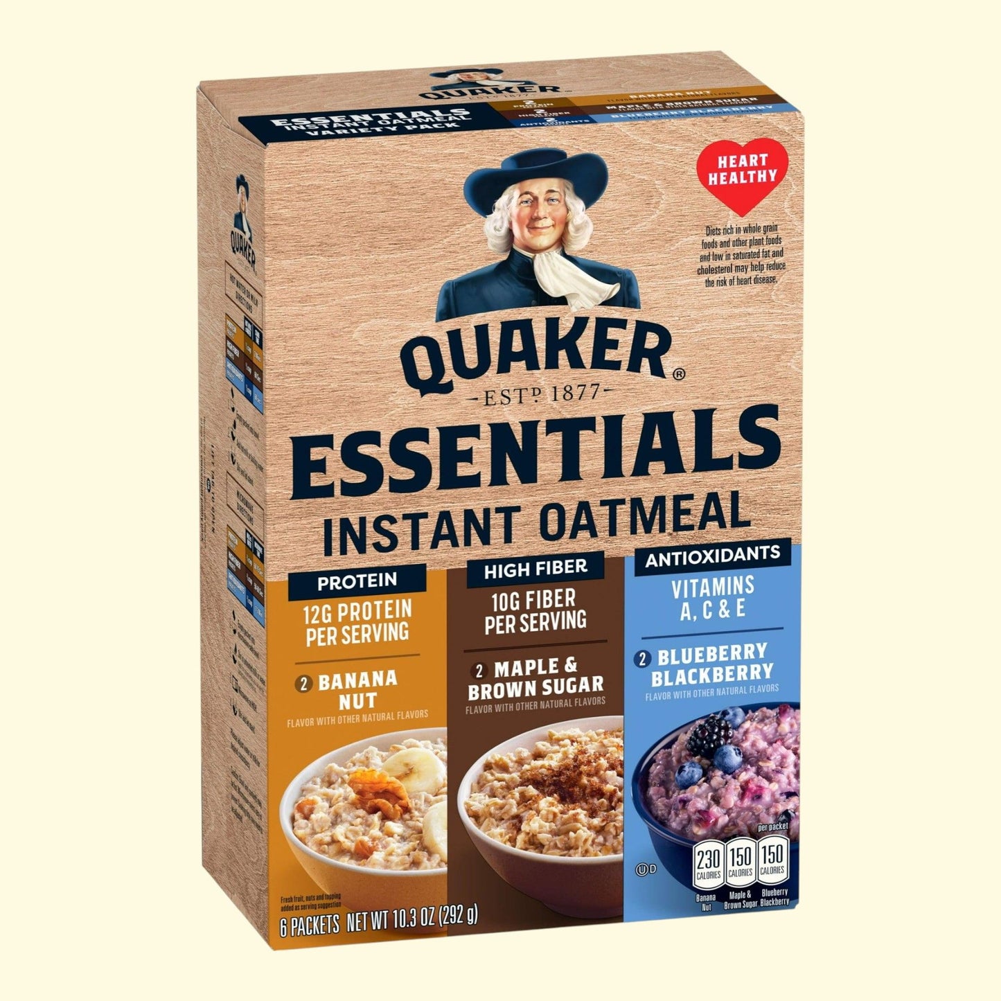 Quaker Essentials Instant Oatmeal, 10.28 oz, 6 Count