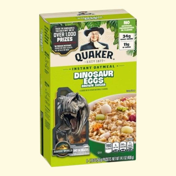 Quaker Instant Oatmeal, Dinosaur Eggs & Brown Sugar, 1.76 oz, 8 Packets