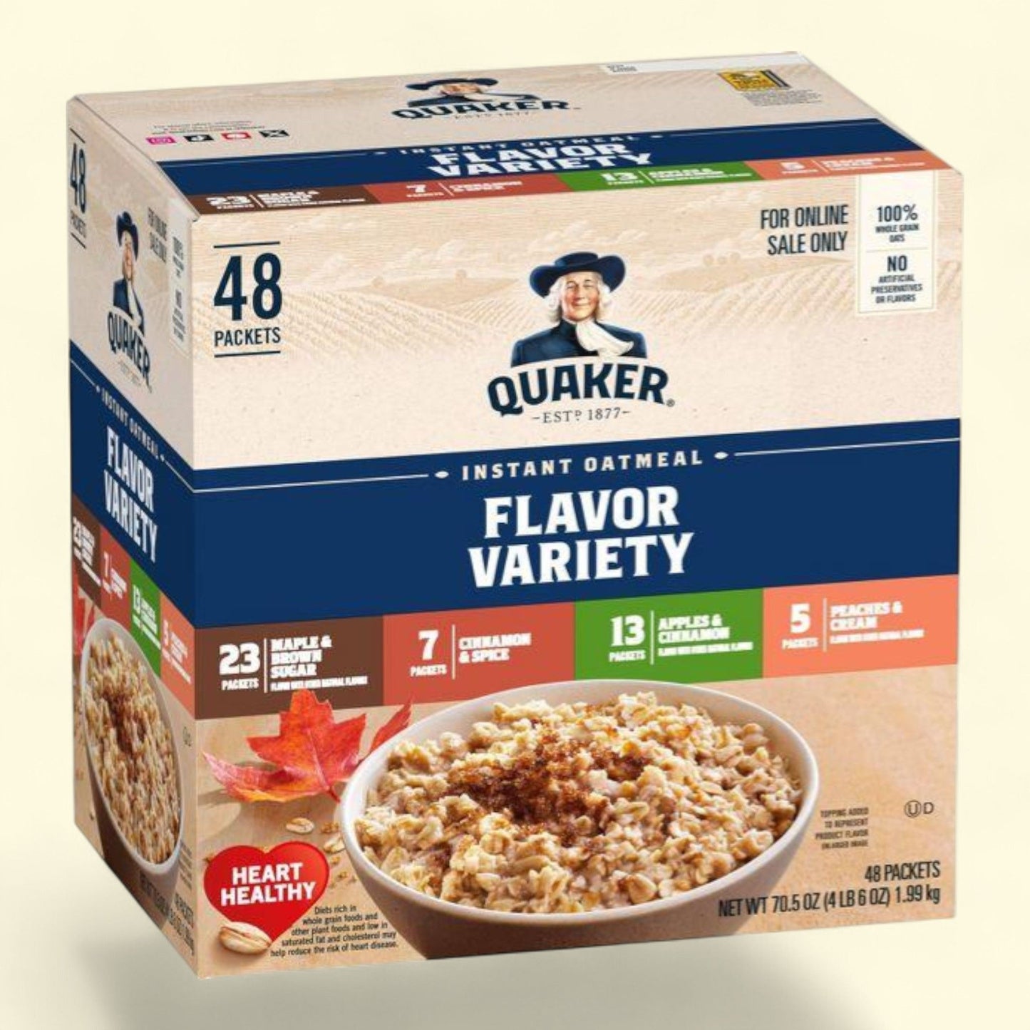 Quaker Instant Oatmeal Variety Pack, 70.5oz / 48ct