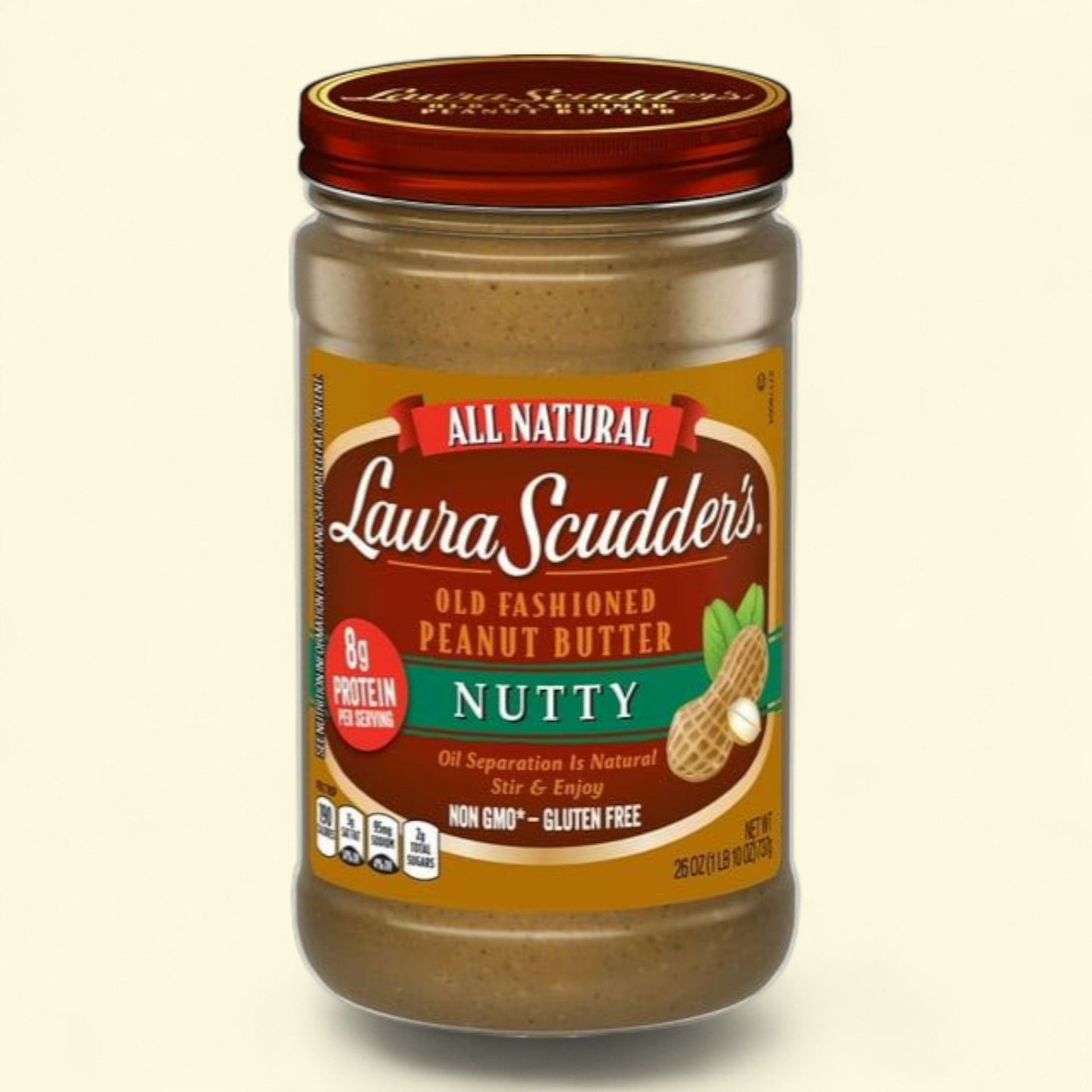 Laura Scudder's Nutty Peanut Butter, 26-Ounce