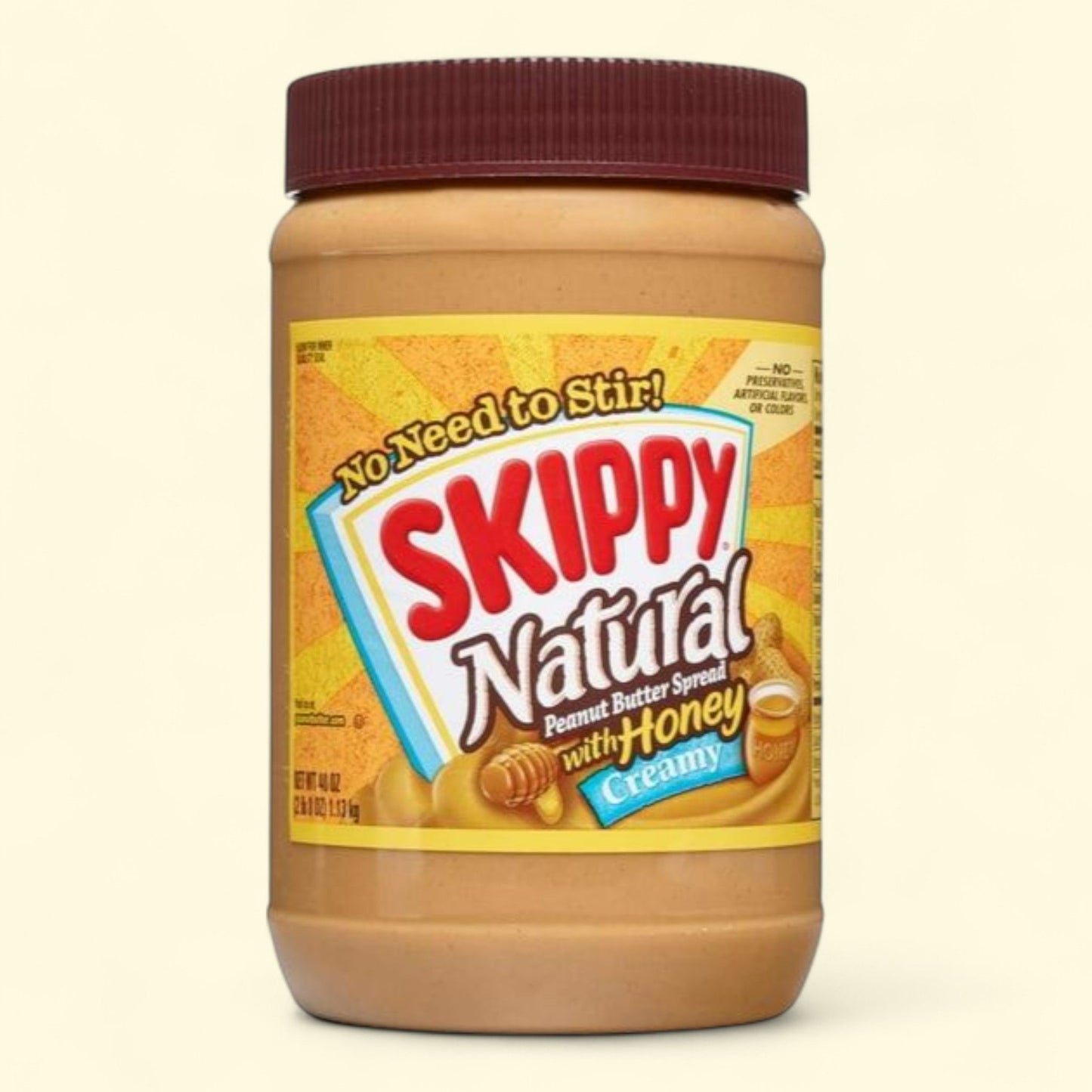 SKIPPY Natural Creamy Peanut Butter Spread with Honey, 40 oz