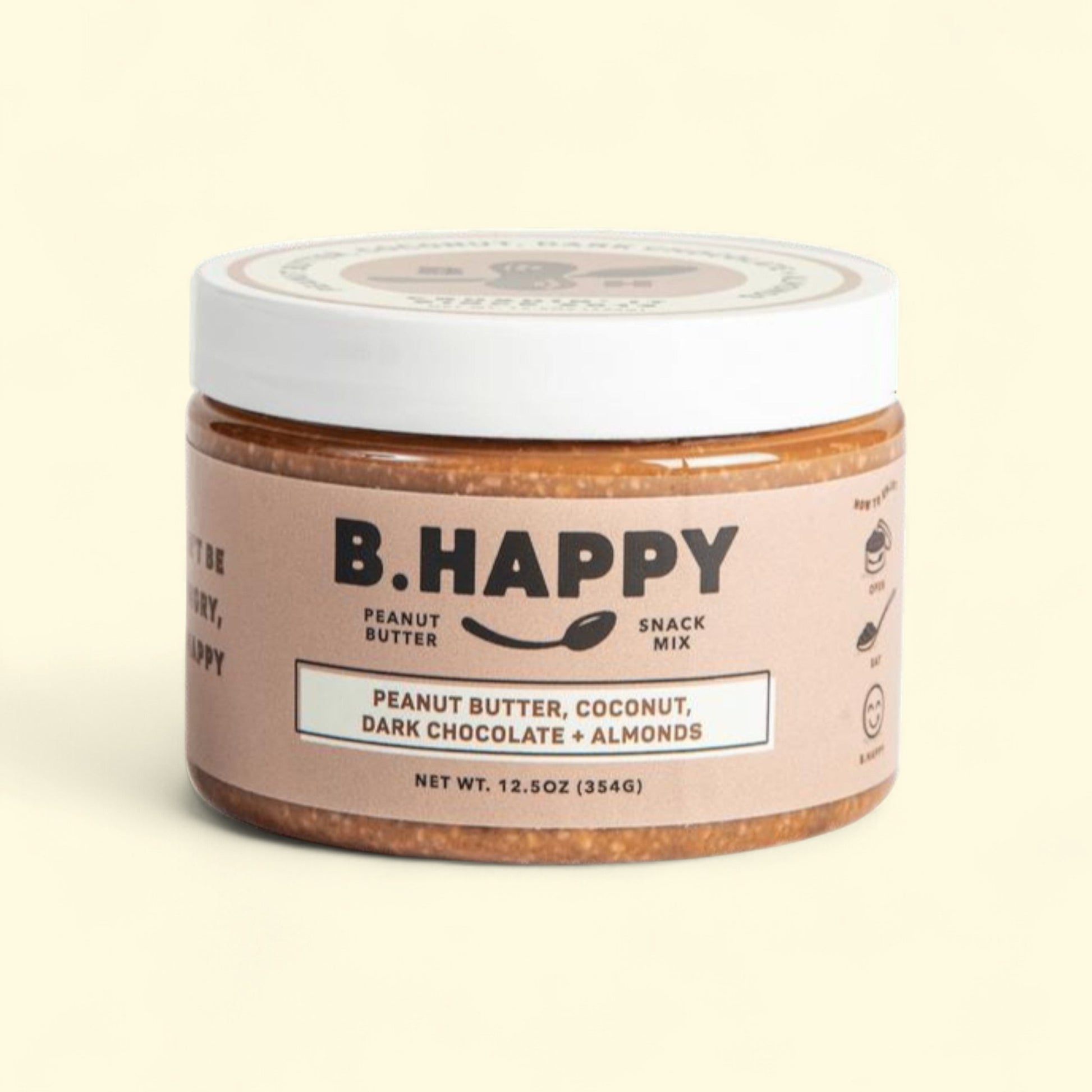 B Happy Peanut Butter, All Natural, Don't Worry - Coconut, Dark Cho... — authentic US product shipped worldwide by Treatspree