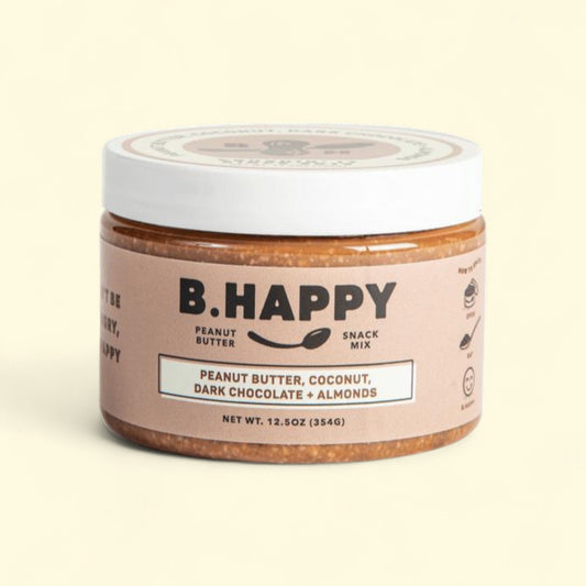 B Happy Peanut Butter, All Natural, Don't Worry - Coconut, Dark Cho... — authentic US product shipped worldwide by Treatspree