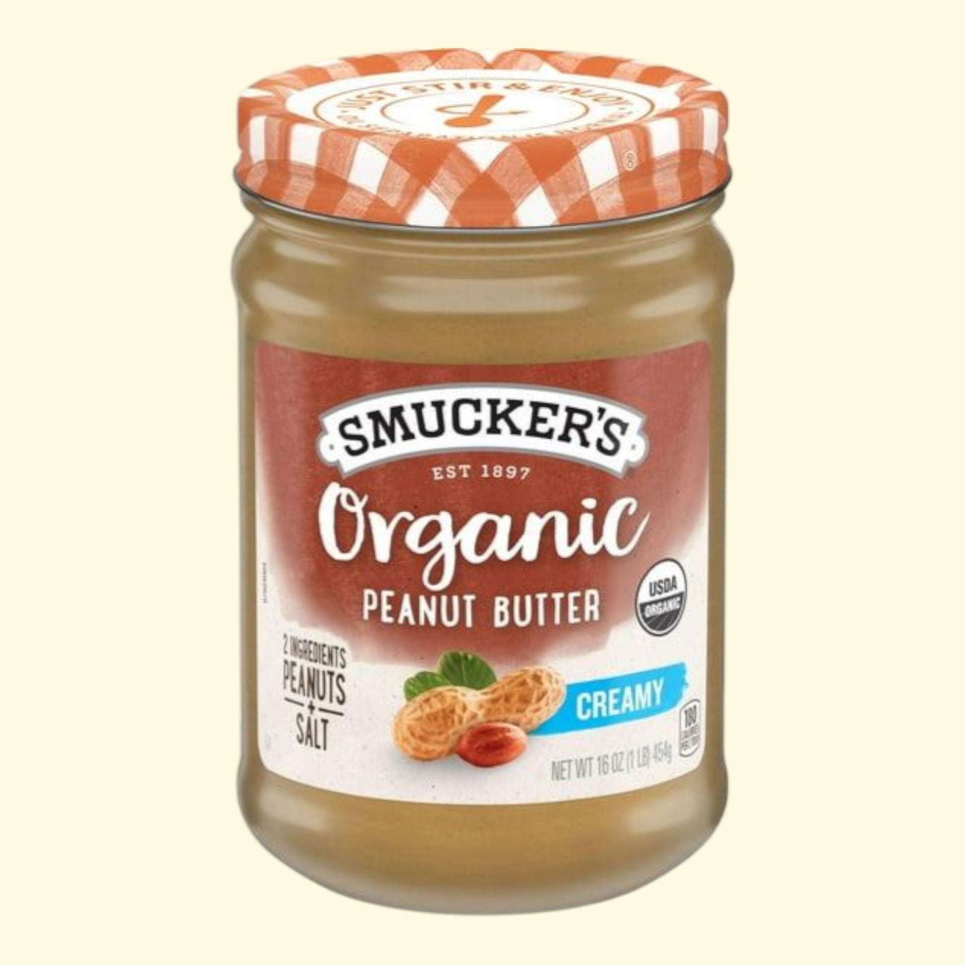 Smucker's Organic Creamy Peanut Butter, 16 oz. — authentic US product shipped worldwide by Treatspree