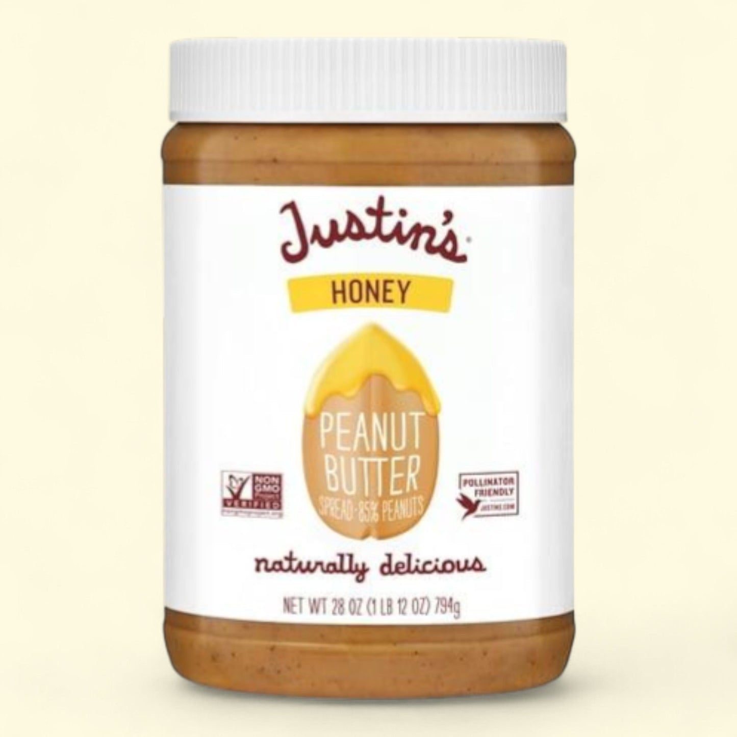 JUSTIN'S Honey Peanut Butter, 28 oz Jar