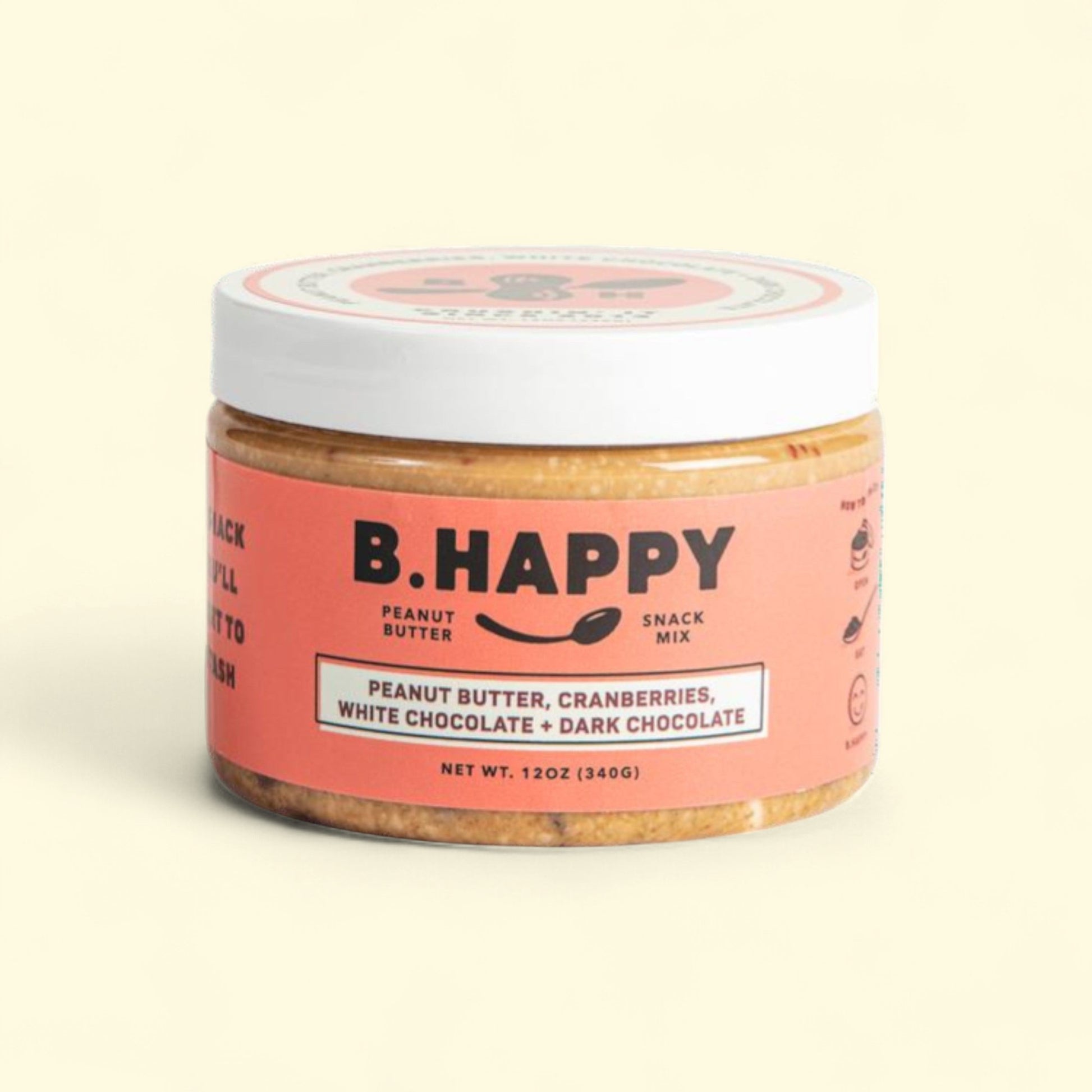 B Happy Peanut Butter, 12 oz — authentic US product shipped worldwide by Treatspree
