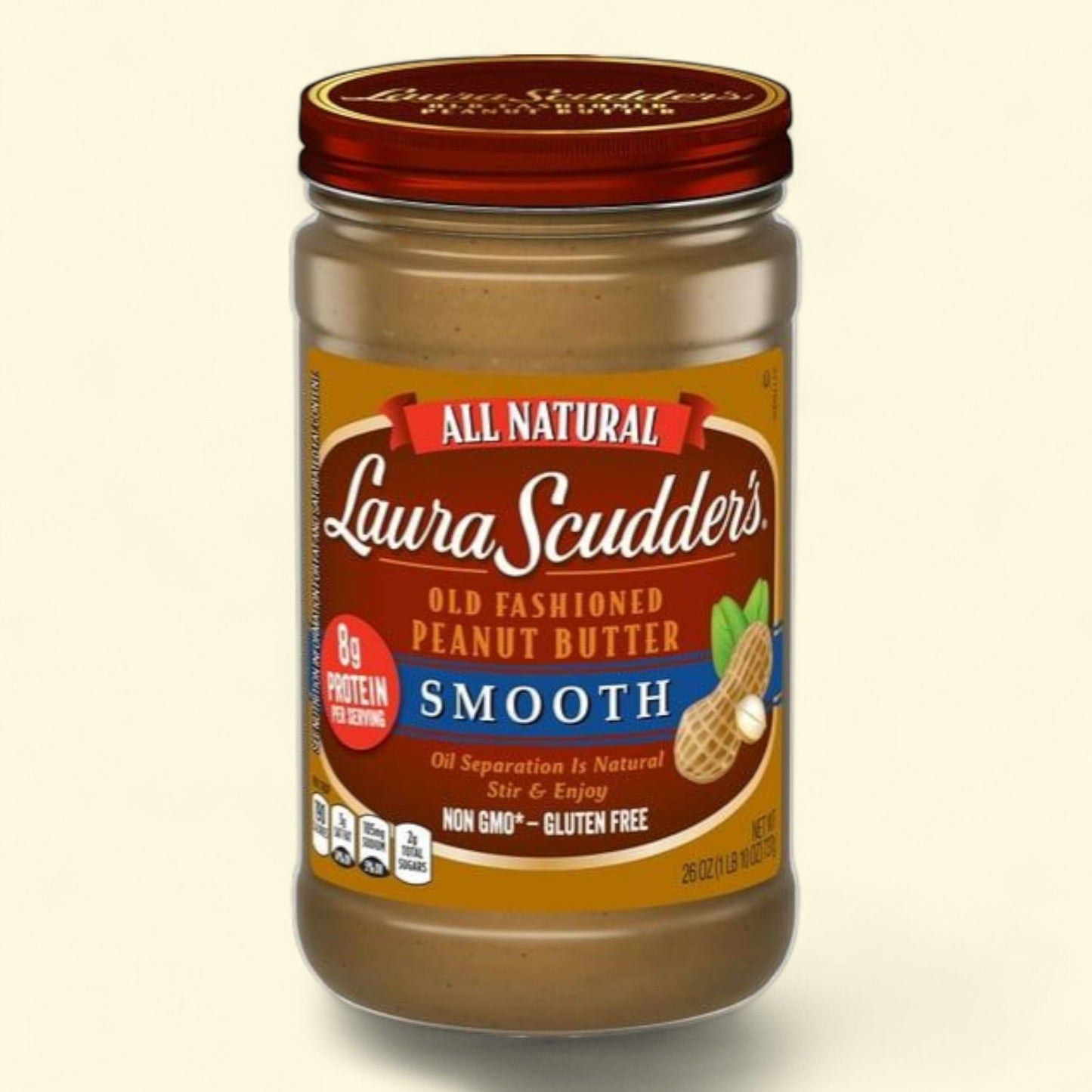 Laura Scudder's Natural Smooth Peanut Butter, 26-Ounce Jar