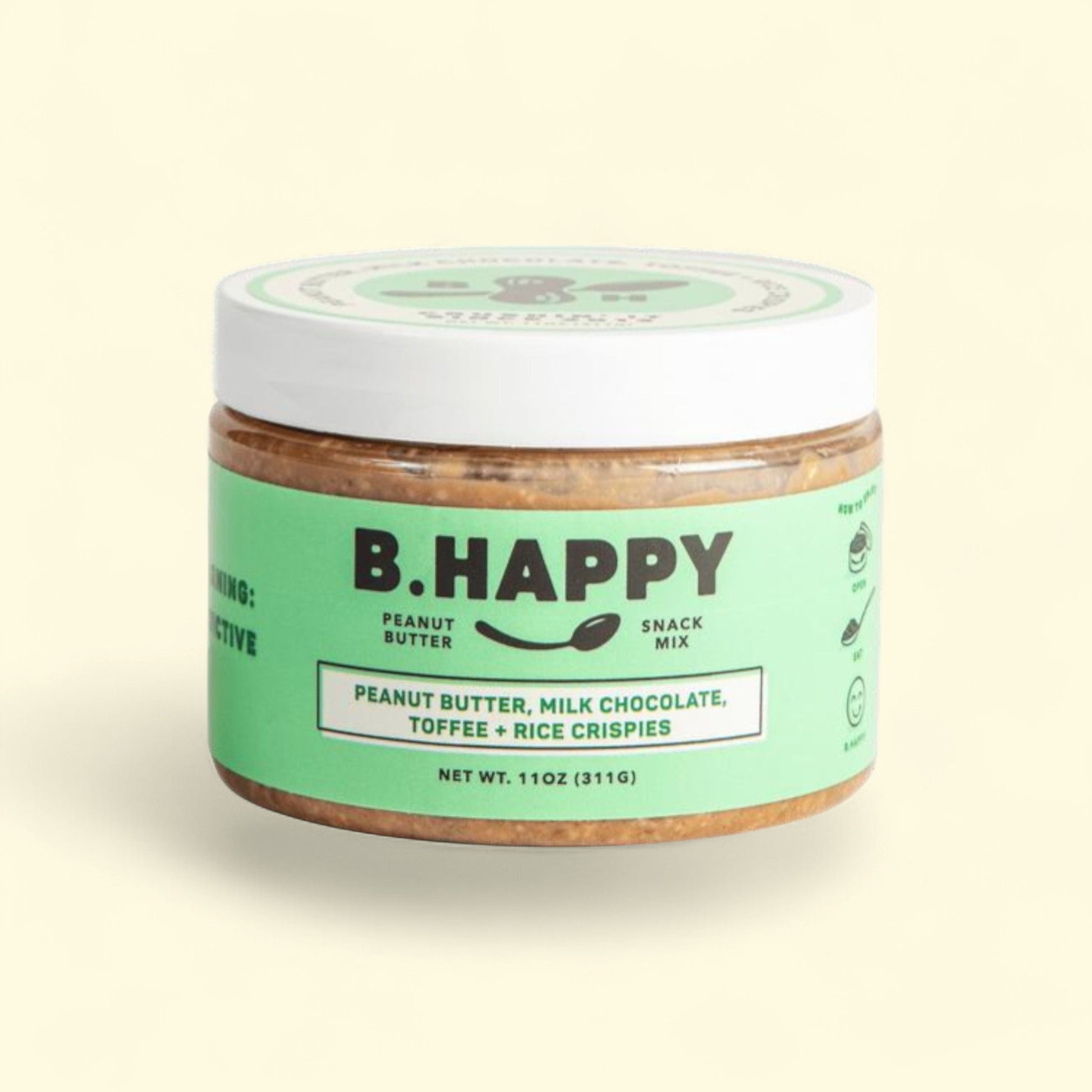 B Happy Peanut Butter, Go Lucky - Milk Chocolate, Toffee + Rice Cri... — authentic US product shipped worldwide by Treatspree
