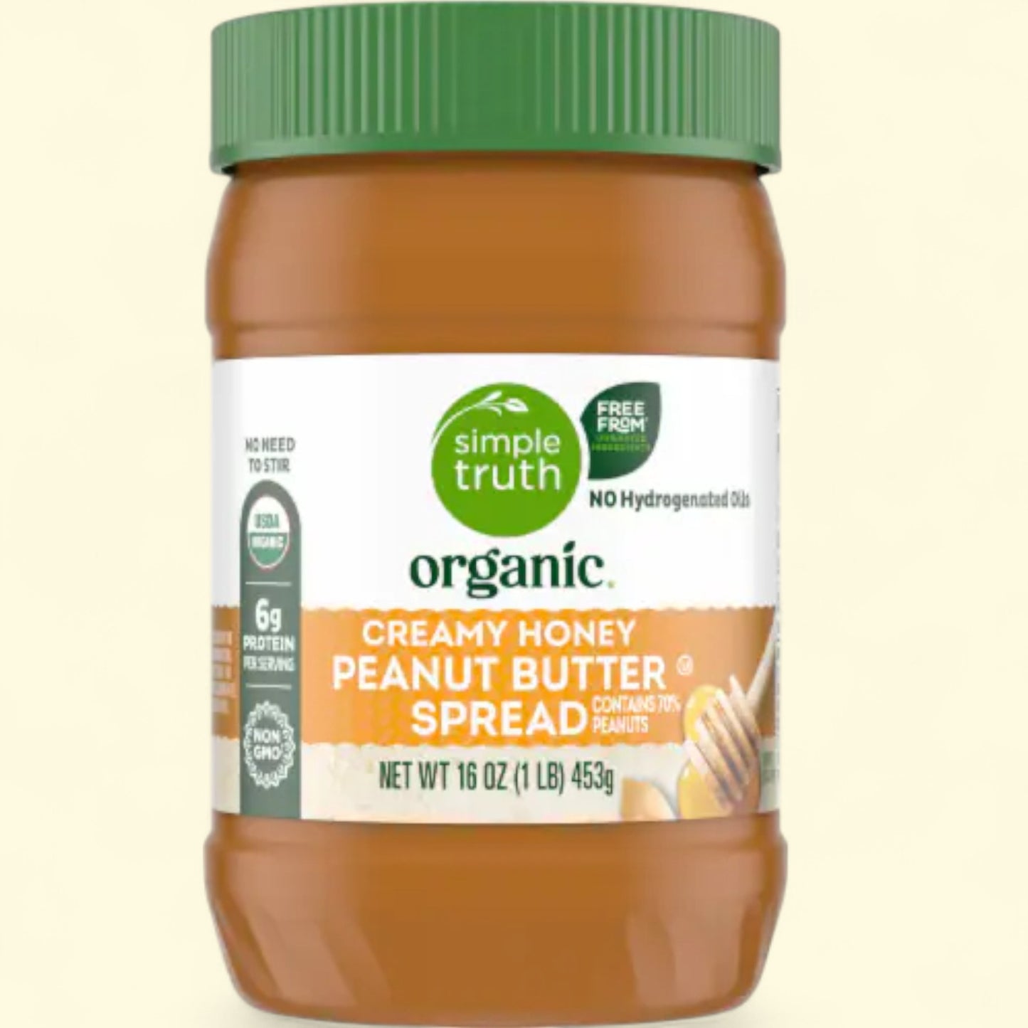 Simple Truth Organic No Stir Creamy Honey Peanut Butter Spread, 16 oz
