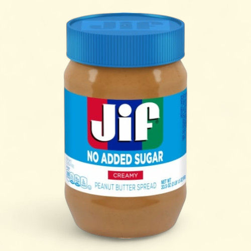 Jif Creamy Peanut Butter Spread, No Added Sugar, 33.5 oz