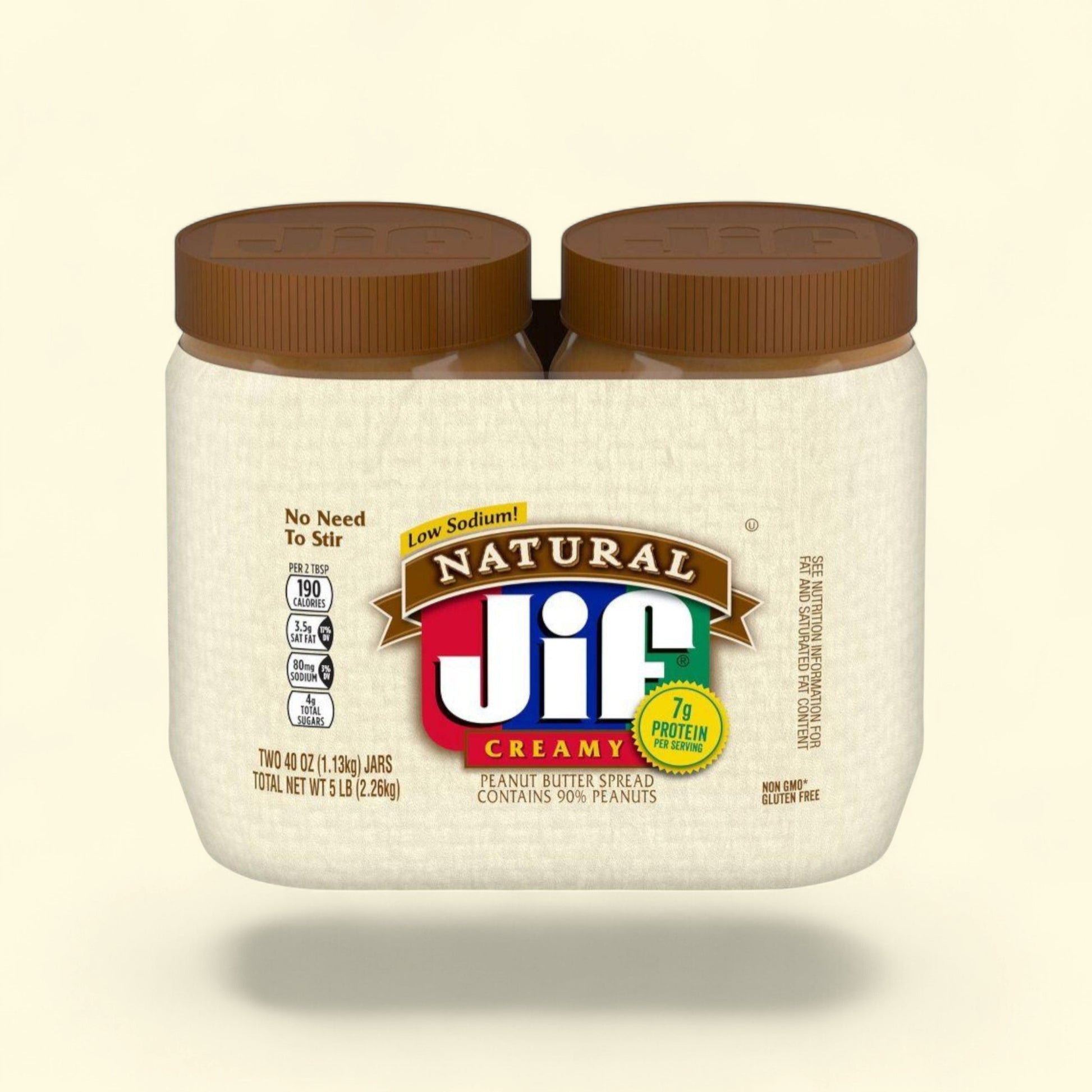 Jif Natural Creamy Peanut Butter Spread, 80oz Twin Pack — authentic US product shipped worldwide by Treatspree