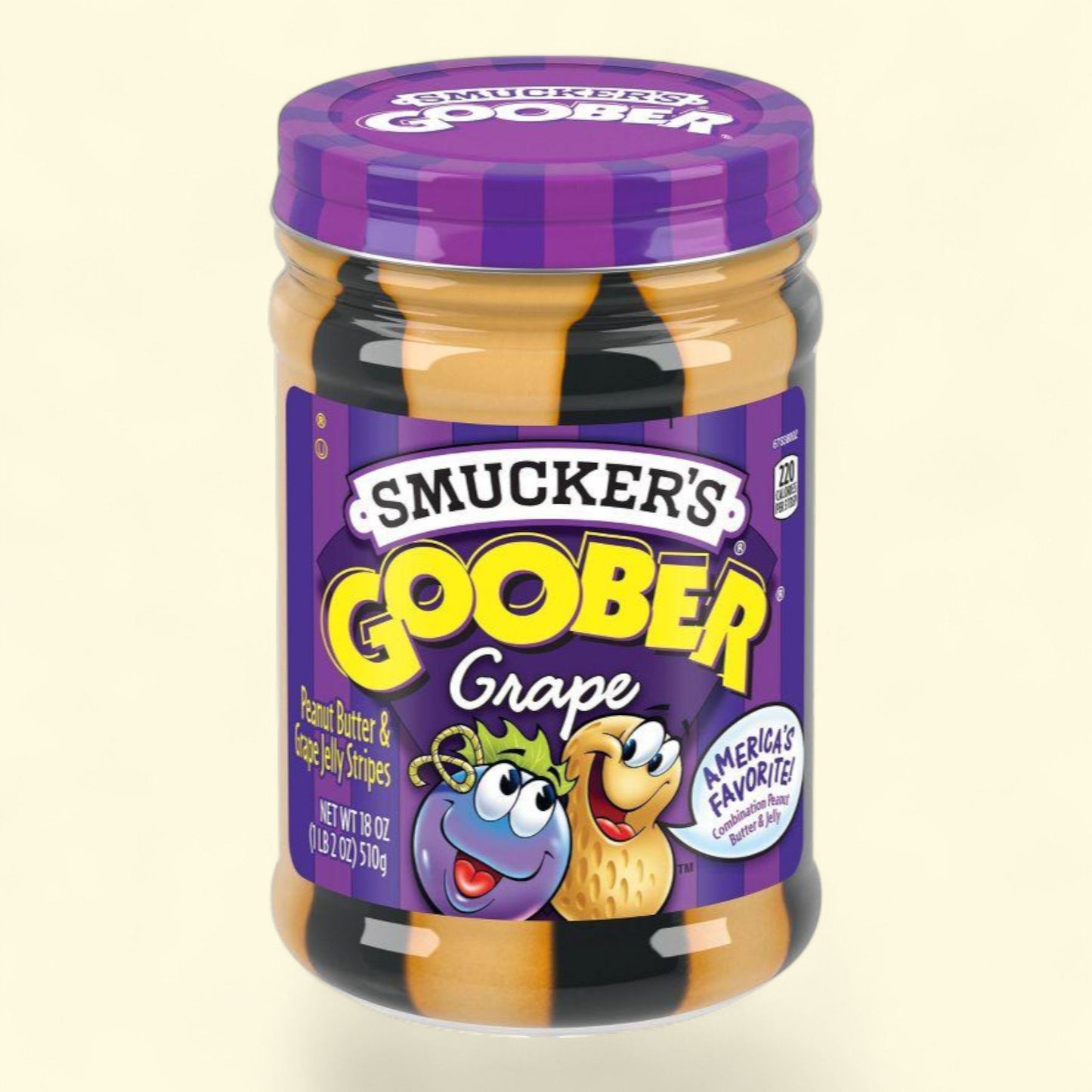Smucker's Goober Peanut Butter and Grape Jelly Stripes, 18oz