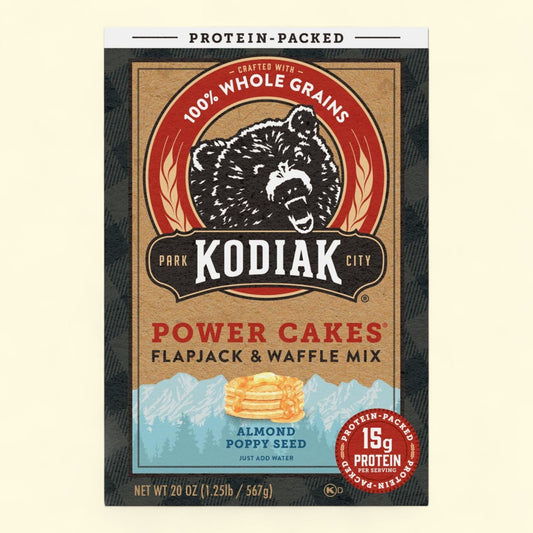 Kodiak Protein-Packed Power Cakes Almond Poppyseed Flapjack and Waffle Mix, 18 oz