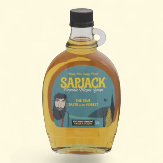 Sapjack Maple Syrup, 100% Pure Grade A Golden, Organic, 12 oz