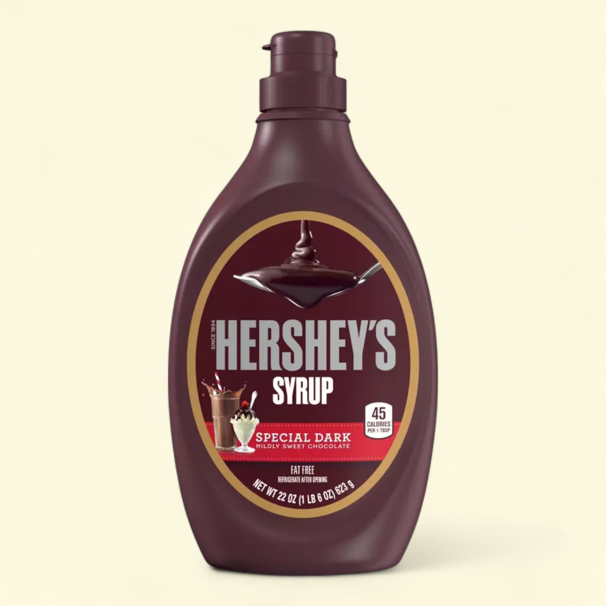 HERSHEY'S SPECIAL DARK Chocolate Syrup, Mildly Sweet, Bottle, 24 oz